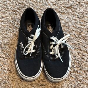 Vans Black and White Canvas Shoes women’s sz 7.5